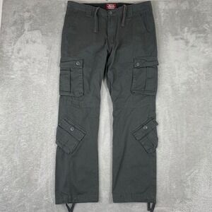 Matchstick Cargo Pants Mens 36x32 Gray Multi Pocket Tactical Utility Workwear